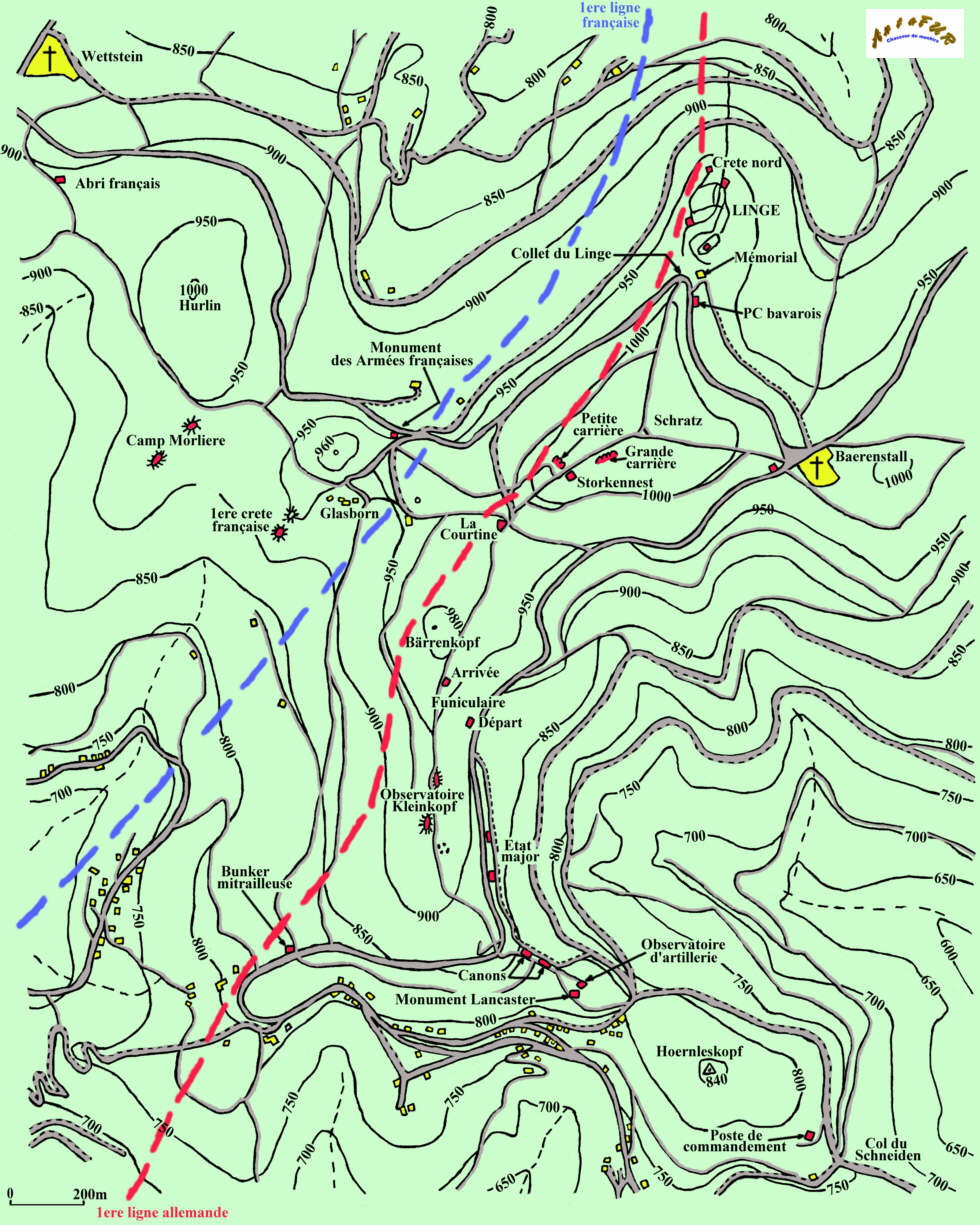 plan du massif du Linge