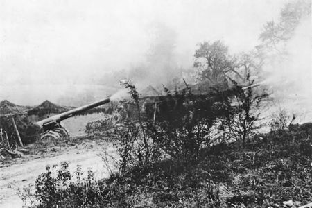 Battery E 56th Artillery in action